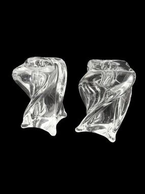 Saint Louis Crystal "Isabelle" Twisted Candlesticks | Pair | 4" | France | Rare